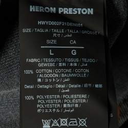 Heron Preston Charcoal Grey Denim Oversized High-Low Shirt L