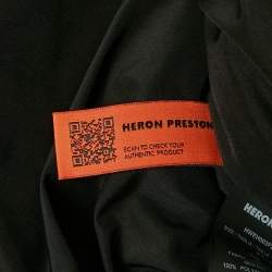 Pre Owned Heron Preston Black Patch Work Nylon Padded Crop Jacket S