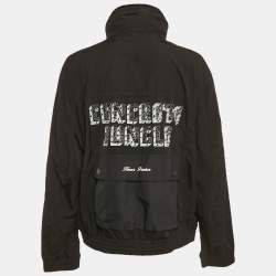 مملوكة مسبقًا جاكيت هيرون بريستون أسود نايلون بسحاب مقاس كبير