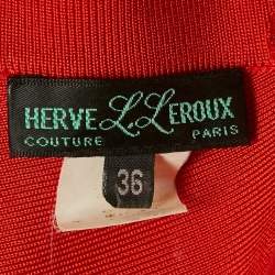 Pre Owned Herve L Leroux Red Bandage Knit Bodycon Dress S