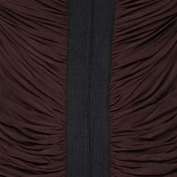 Herve L Leroux Burgundy Stretch Knit Ruched Dress M