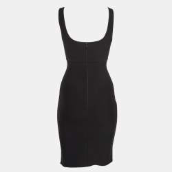 Herve L Leroux Vintage Black Stretch Knit Sleeveless Bodycon Dress S