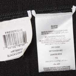 مملوكة مسبقًا Herve Leger Black/White Knit Frederique Bandage Dress M