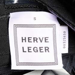 مملوكة مسبقًا Herve Leger Black Bandage Knit Strapless Kabele Dress S