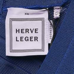 Herve Leger Cobalt Blue Bandage Knit Jersey Layton Dress XS