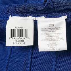 Herve Leger Cobalt Blue Bandage Knit Jersey Layton Dress XS