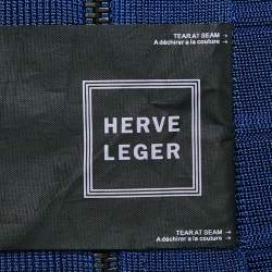 Herve Leger Cobalt Blue Bandage Knit Jersey Layton Dress XS