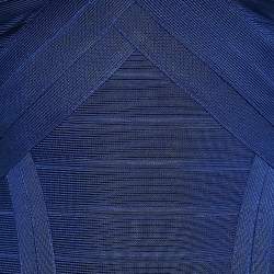 Herve Leger Cobalt Blue Bandage Knit Jersey Layton Dress XS