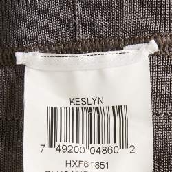Pre Owned Herve Leger Grey/Blue Beaded Knit Bandage Keslyn Dress XS