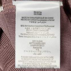 Pre Owned Herve Leger Dusty Pink Knit Florencia Bandage Mini Dress S