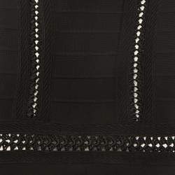 Pre Owned Herve Leger Black Knit Taliyah Mini Skirt XXS 