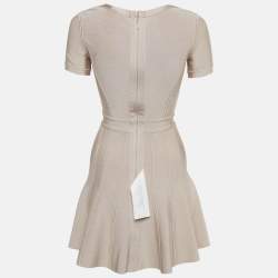 مملوكة مسبقًا Herve Leger Pink Stretch Knit Trish Mini Dress XS