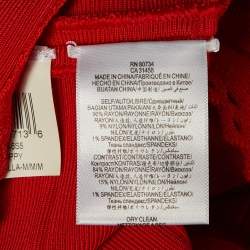مملوكة مسبقًا Herve Leger Red Jersey Aubree Midi Dress M