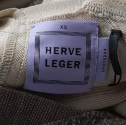 Herve Leger Brown Snakeskin Print Bandage Cocktail Dress XS 