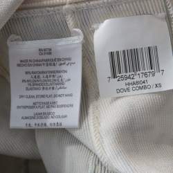 Pre Owned Herve Leger Dove Grey Multi Print Paneled Halter Bandage Dress XS