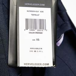 Pre Owned Herve Leger Navy Blue Knit Flared Bandage Mini Dress XS