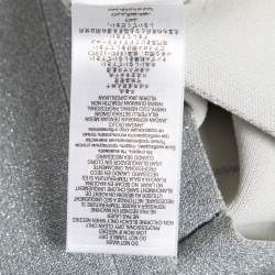 Pre Owned Herve Leger Silver Metallic Lurex-Knit Bandage Mini Dress L