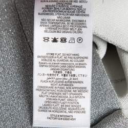 Pre Owned Herve Leger Silver Metallic Lurex-Knit Bandage Mini Dress L