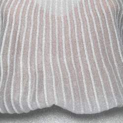 Pre Owned Herve Leger Silver Metallic Lurex-Knit Bandage Mini Dress L