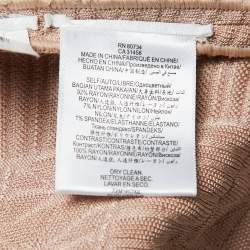 Pre Owned Herve Leger Pink Knit Beaded Strapless Bodycon Mini Dress XS