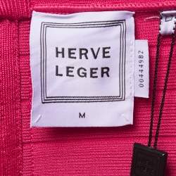 Herve Leger Dark Crimpson Knit Fit & Flare Midi Skirt M