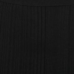 Pre Owned Herve Leger Black Ribbed Knit Pencil Skirt S
