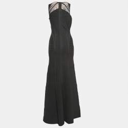 مملوكة مسبقًا Herve Leger Black Bandage Knit Halle Maxi Dress M