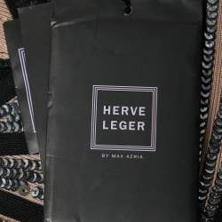 مملوكة مسبقًا Herve Leger Black Bandage Knit Halle Maxi Dress M
