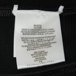 Herve Leger Black Knit Lace-Up Detail Mini Skirt M