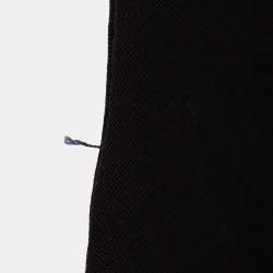 مملوكة مسبقًا Herve Leger Navy Blue/Black Mesh Trim Knit Ruched Bandage Dress L