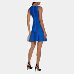 Herve Leger Blue Bandage Knit Mini Dress M