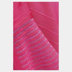Herve Leger Pink Bandage Knit Midi Dress M