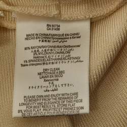 Pre Owned Herve Leger Cream Jersey Sleeveless Bandage Dress S