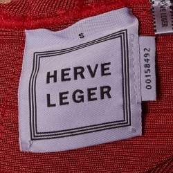Herve Leger Scarlet Red Jersey Sleeveless Bandage Dress S