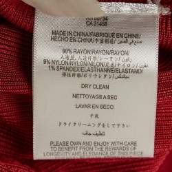 Herve Leger Scarlet Red Jersey Sleeveless Bandage Dress S