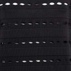 Herve Leger Black Perforated Knit Sweatshirt S