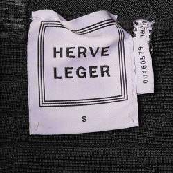Herve Leger Black Printed Bandage Knit Mini Sleeveless Dress S
