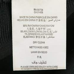 مملوكة مسبقًا Herve Leger Black Coated Bandage Knit Mini Skirt XS