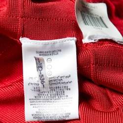 Pre Owned Herve Leger Red Jersey Sleeveless Faith Bandage Dress S