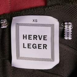 Herve Leger Multicolor Jersey One-Shoulder Mini Bandage Dress XS