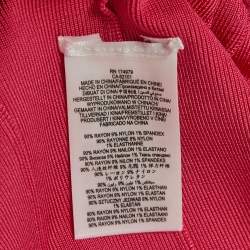 Pre Owned Herve Leger Fuchsia Pink Knit Sleeveless Bandage Dress S