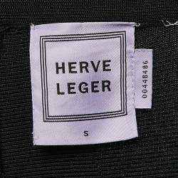 Herve Leger Black Stretch Knit Leggings S