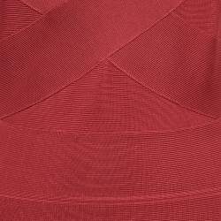 Herve Leger Pink Bandage Knit Cross Front Bodycon Maxi Dress M
