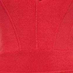Herve Leger x Julia Restoin Roitfeld Rio Red Sweetheart Neck Mini Bandage Dress XS