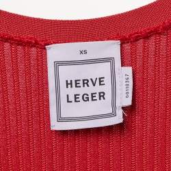 Herve Leger Red Bandage Knit Mini Dress XS