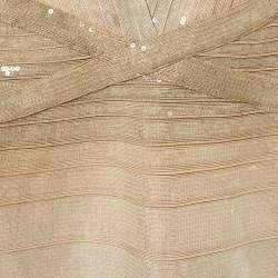 Herve Leger Beige Bandage Knit Sequin Bodycon Dress XS