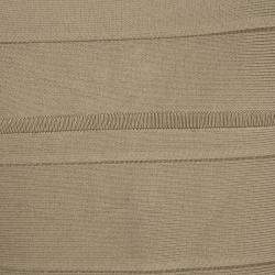 Pre Owned طقم هيرفي ليجي تنورة وتوب تفاصيل رابطة بانديدج بني M