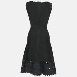 Herve Leger Black Knit Sleeveless Audrina Bandage Dress S