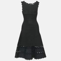 Herve Leger Black Knit Sleeveless Audrina Bandage Dress S