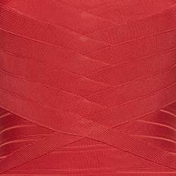 Herve Leger by Max Azria Red Knit Off-Shoulder Bandage Dress M